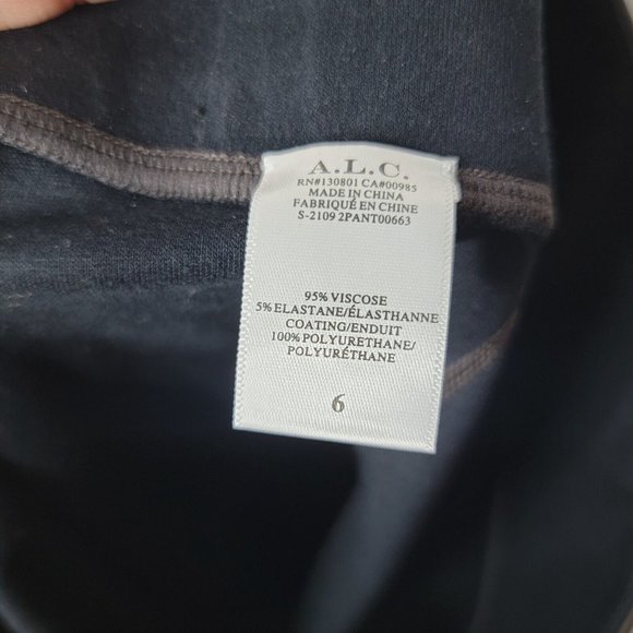 A.L.C Size 6 Brown Faux Leather Leggings Zipper Ankle Women's Leggings‎ - Picture 7 of 7